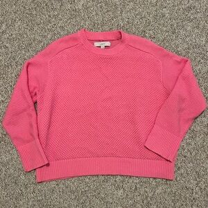 LOFT Vibrant Pink Crew Neck Sweater